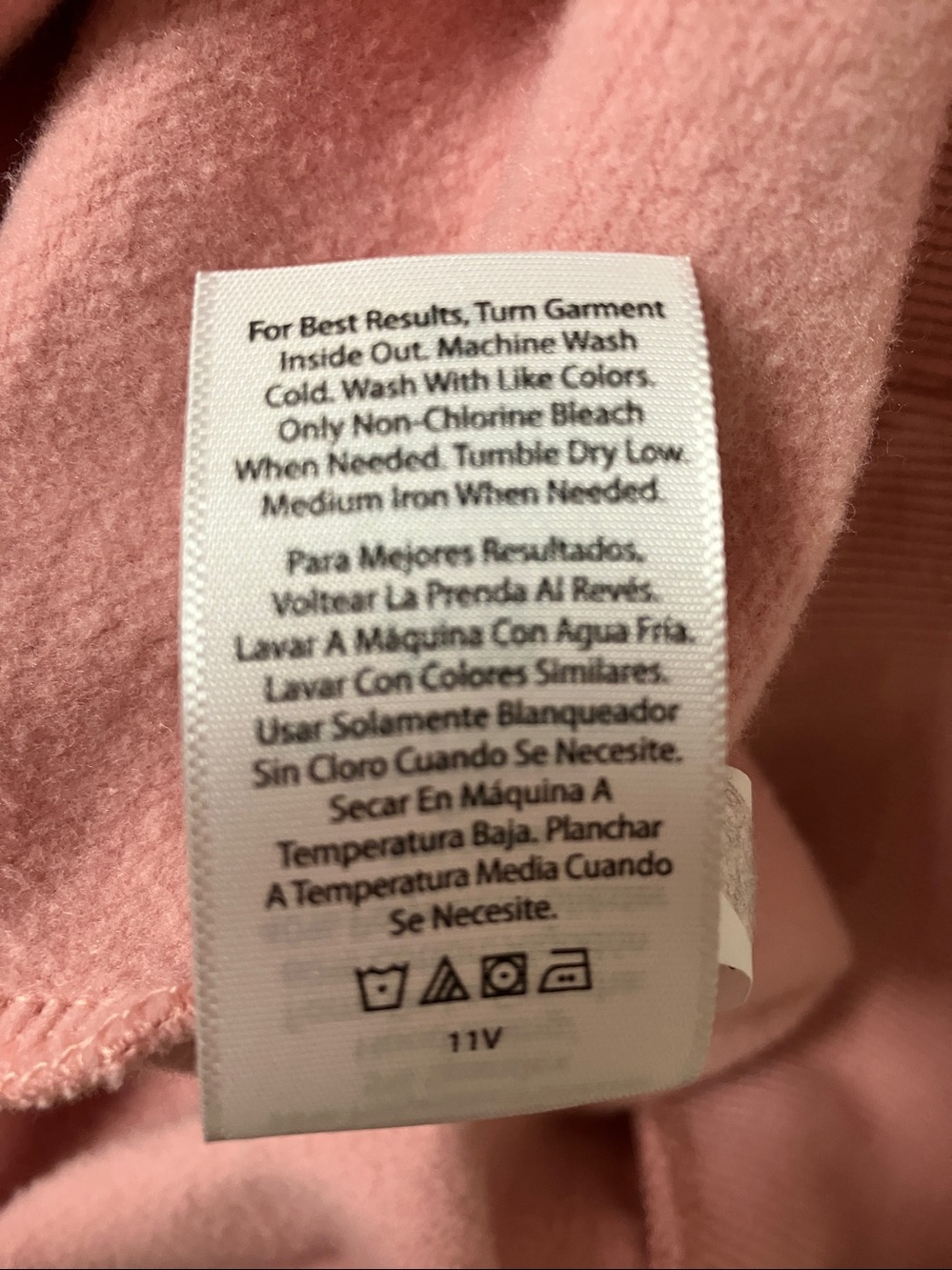 Time & Tru pink full zip hoodie jacket XL 16/18 - Picture 8 of 8